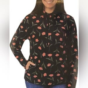 NWT O'NEILL Josie Half-Zip Floral Hoodie Pullover Fleece Sweatshirt Women’s XL